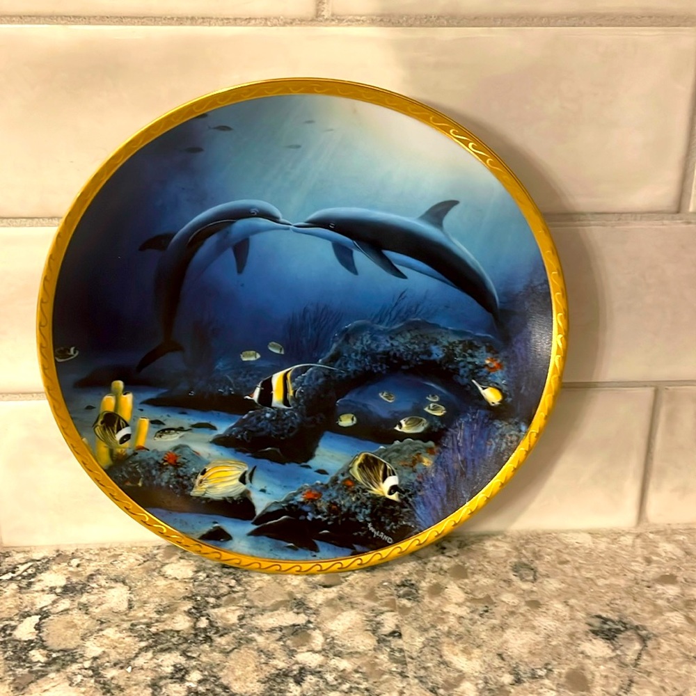 Kissing Dolphins" GREAT MAMMALS OF THE SEA by Wyland The Hamilton DOLPHIN Plate